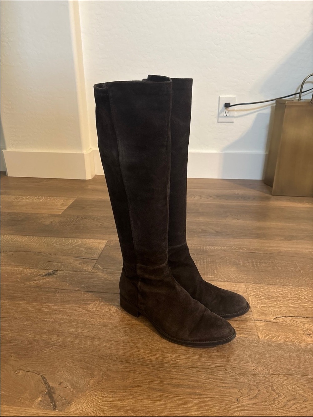 Stuart Weitzman 5050 charcoal suede over the knee boots, 8.5